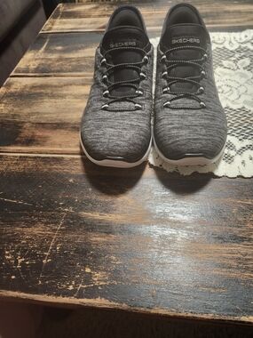 Skechers Women's Gray Slip-On Athletic Sneakers